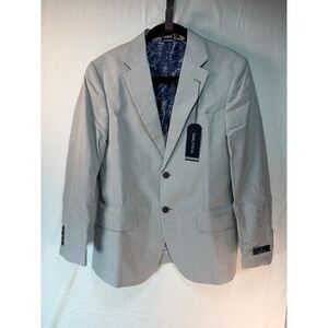 Nautica Mens Grey Chambray Blazer Sport Coat sz 36S Cotton Stretch New Tag